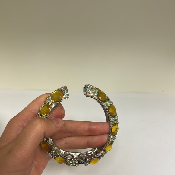 Silver and Yellow Gemstone Bracelet - Picture 2 of 3